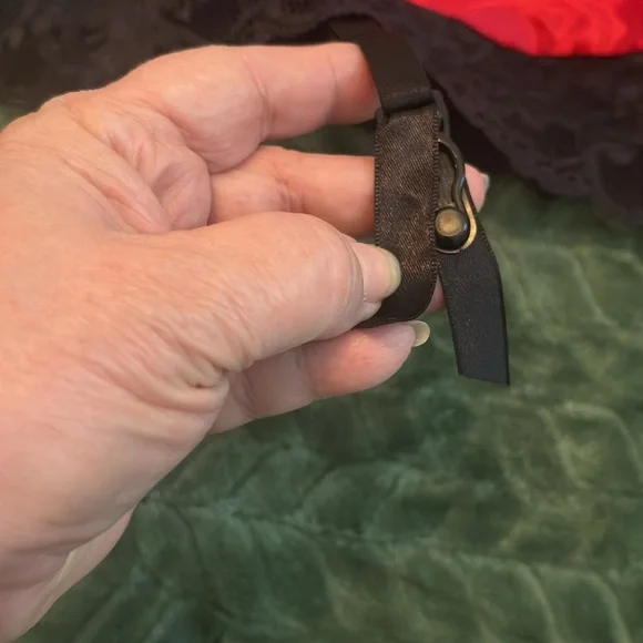 Fredricks of Hollywood Seduction Nightie Garter Clips Underwire Black Red L - Picture 4 of 9